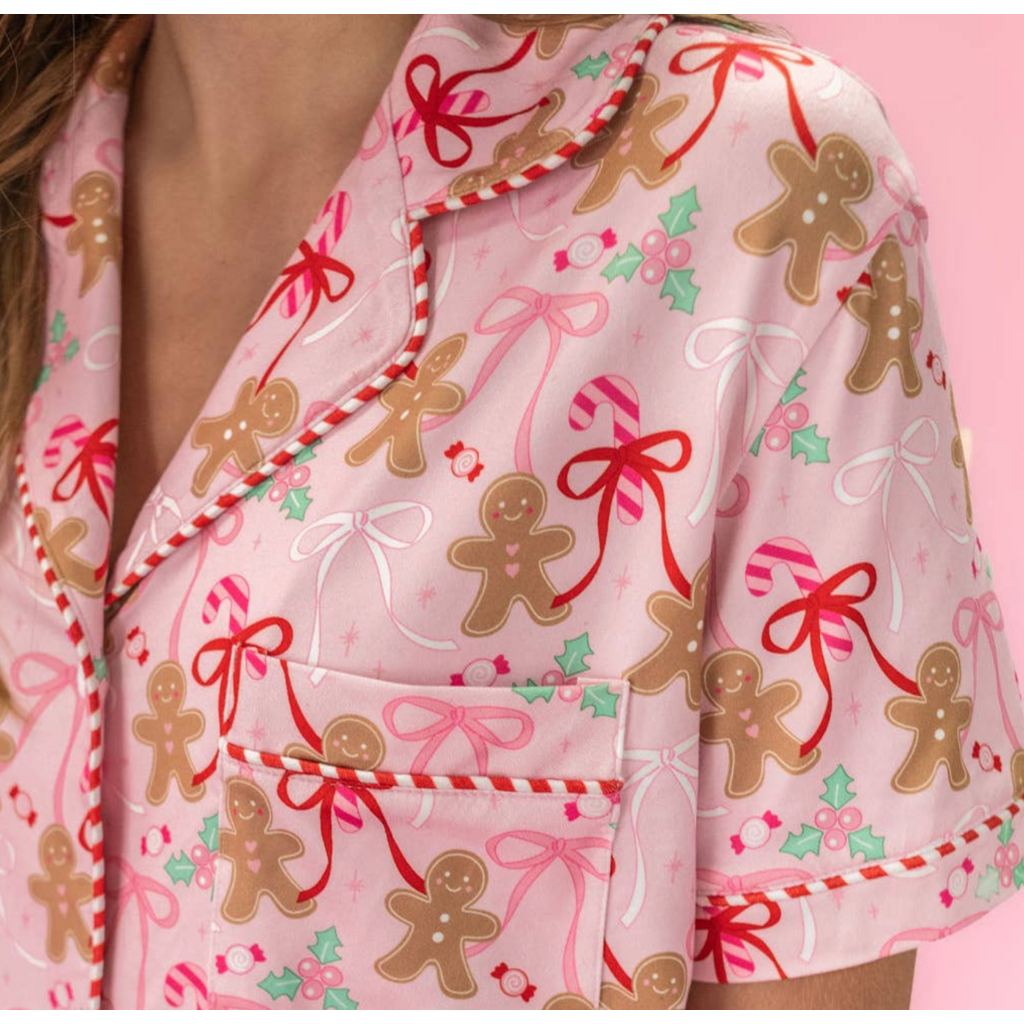 Gingerbread Bows Pajama Set