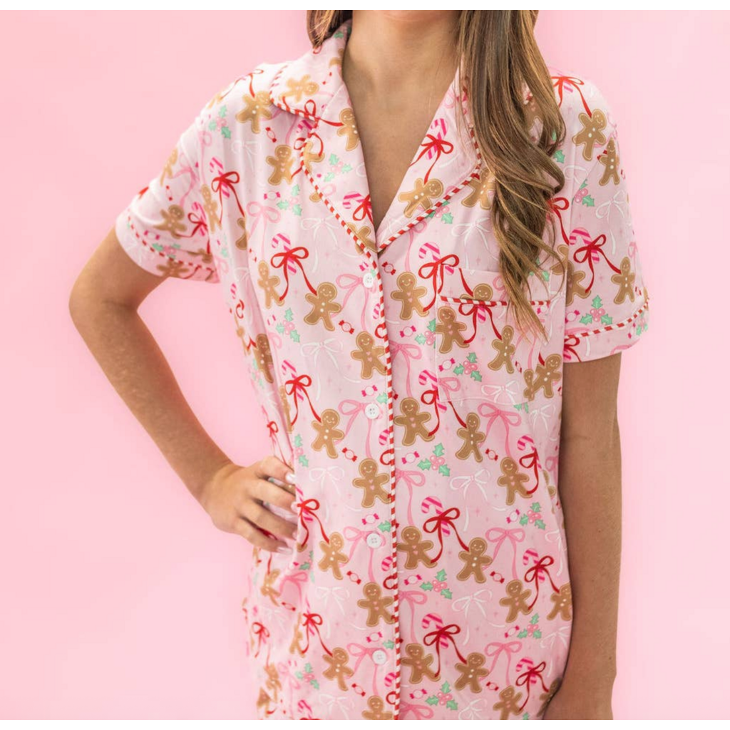 Gingerbread Bows Pajama Set