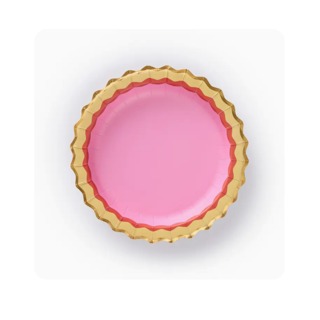 Rainbow Ric Rac Assorted Dessert Plate Set