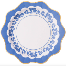 Belle Blue Elegant Floral Dinner Plates