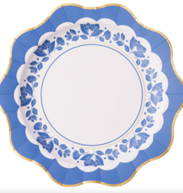 Belle Blue Elegant Floral Dinner Plates
