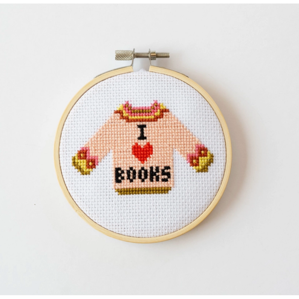 I Love Books Cross Stitch Kit