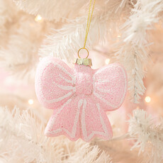 Blush & Sparkle Bow Christmas Ornament