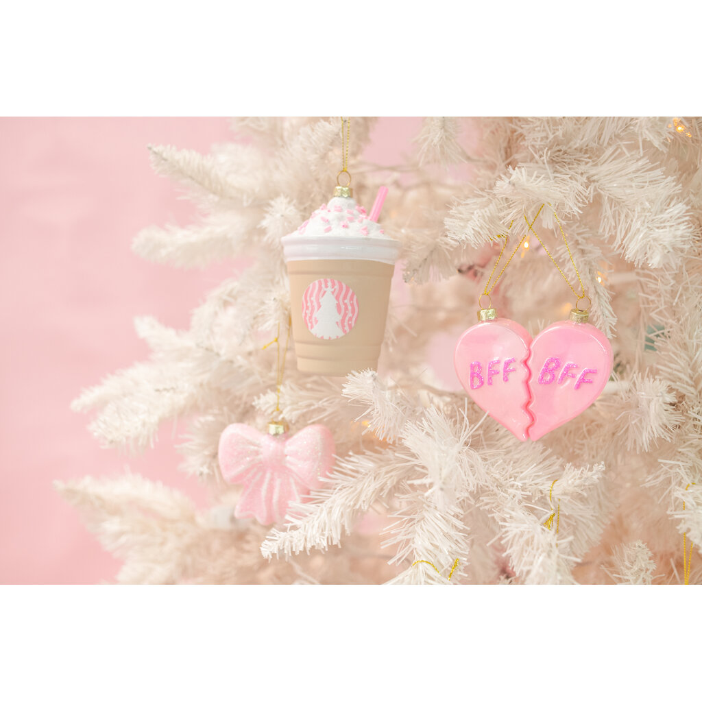 Blush & Sparkle Bow Christmas Ornament
