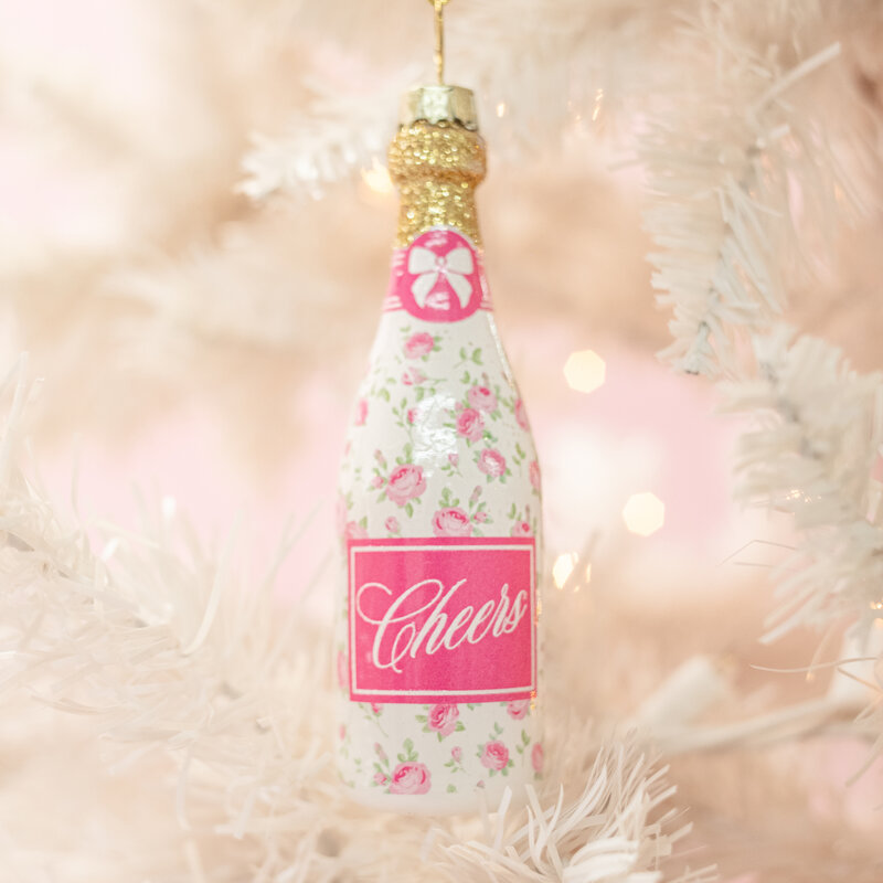 Champagne Floral Fizz Ornament