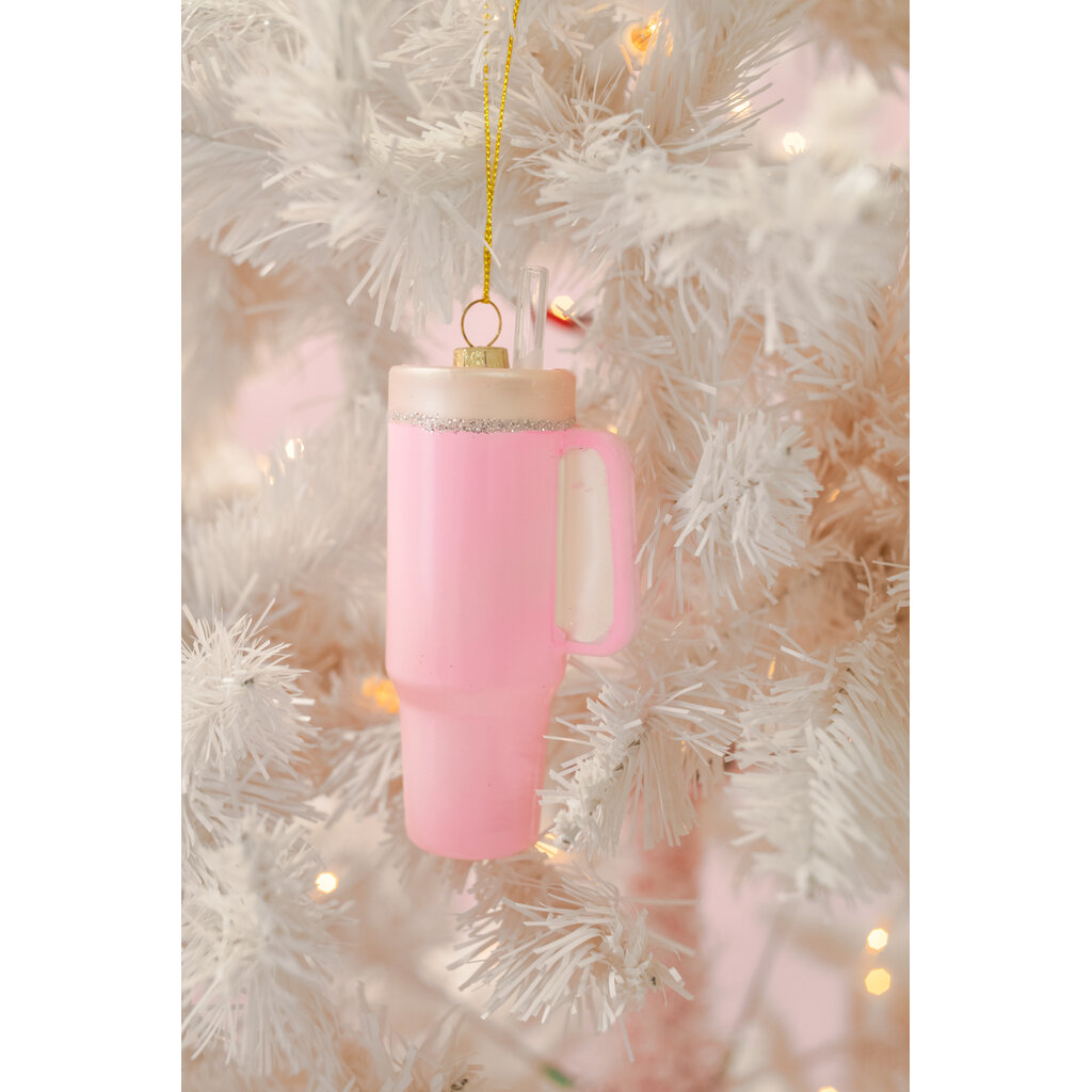 Bubblegum Pink Trendy Tumbler Christmas Ornament