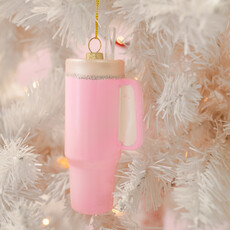 Bubblegum Pink Trendy Tumbler Christmas Ornament