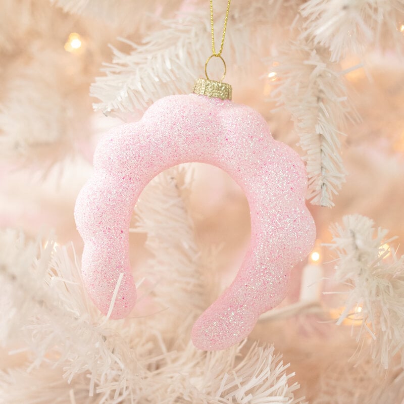 Pink Glitter Spa Headband Christmas Ornament