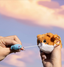 Orange Kitty & Fish Pull On Me Keychain