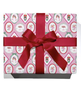Pop Fizz Clink Christmas Cocktail Continuous Wrapping Paper Roll