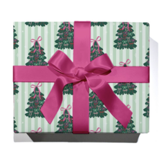 Tied Up In Bows Holiday Trees Continuous Wrapping Paper Roll