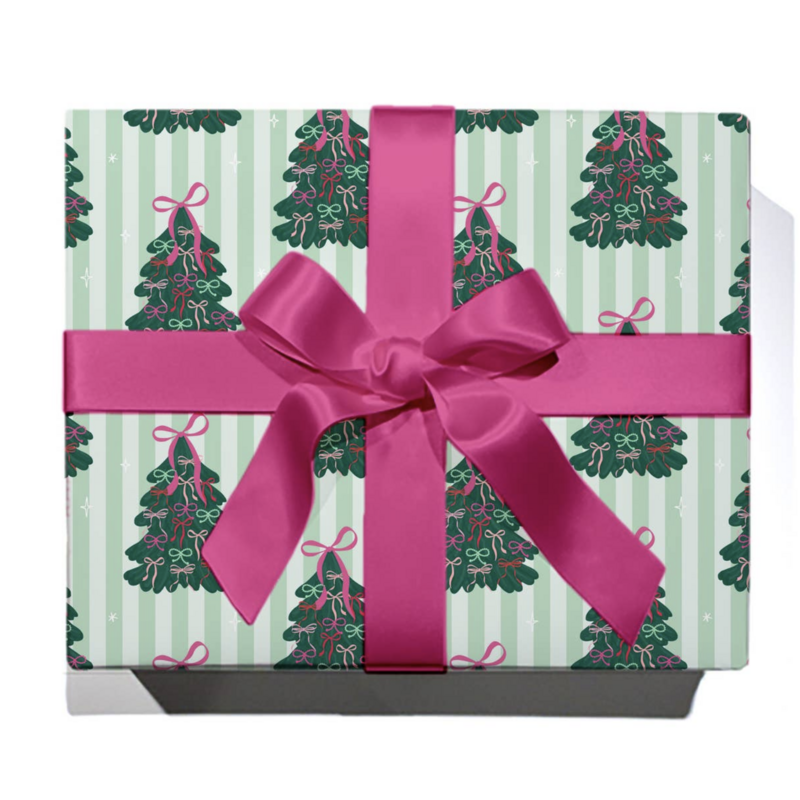 Tied Up In Bows Holiday Trees Continuous Wrapping Paper Roll