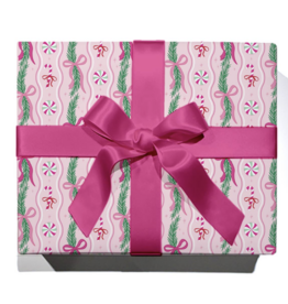 Peppermint & Pine Garland Continuous Wrapping Paper Roll