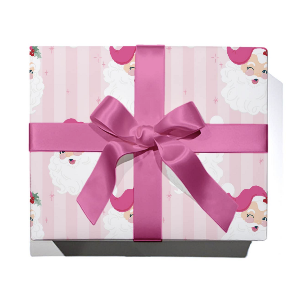HollyJolly Pinkmas Santa - Continuous Wrapping Paper Roll