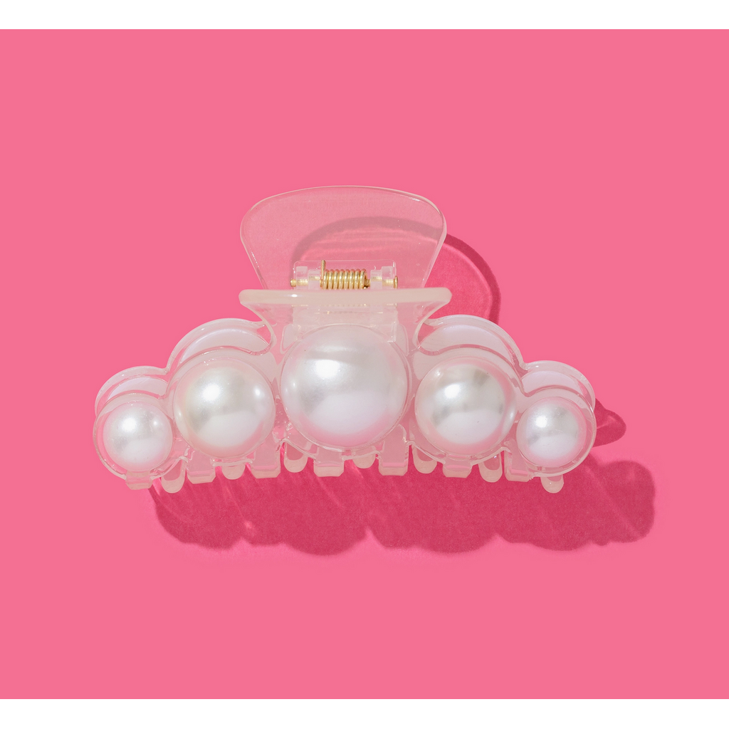 Claw Clip - Clear w/Pearls
