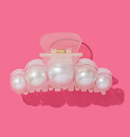 Claw Clip - Clear w/Pearls
