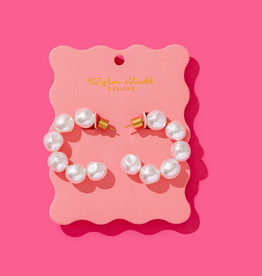 Hoop Earrings - Gold Plated w/Pearls