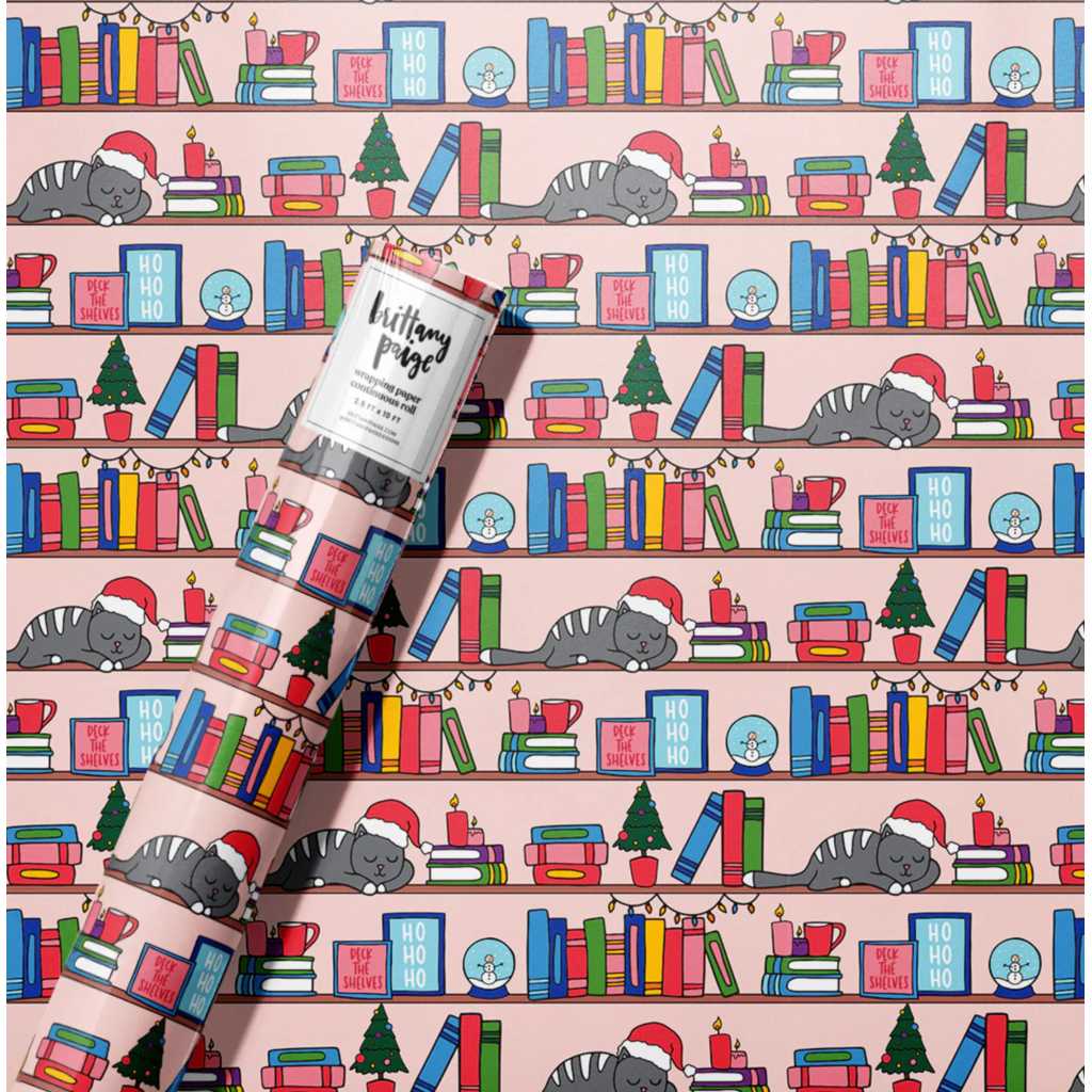 Christmas Book Shelf Wrapping Roll