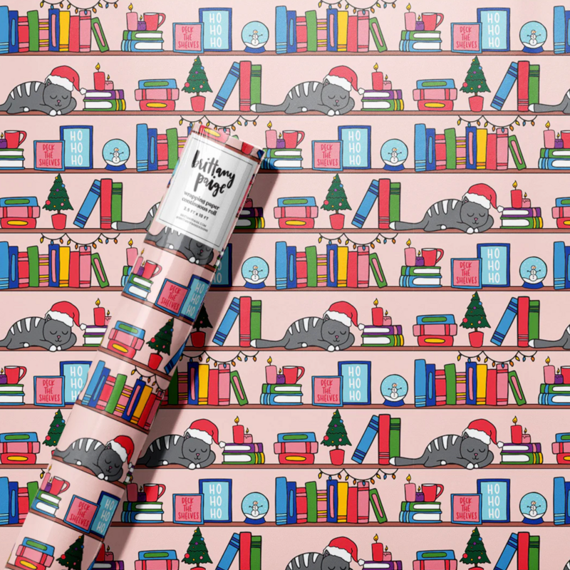Christmas Book Shelf Wrapping Roll