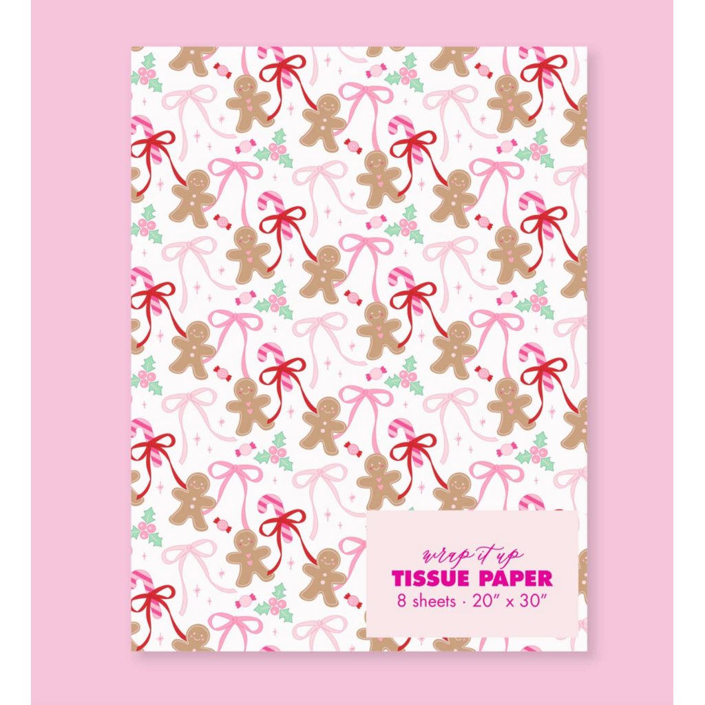 Gingerbread Bows Tissue Paper - 8 Sheets