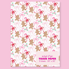 Gingerbread Bows Tissue Paper - 8 Sheets