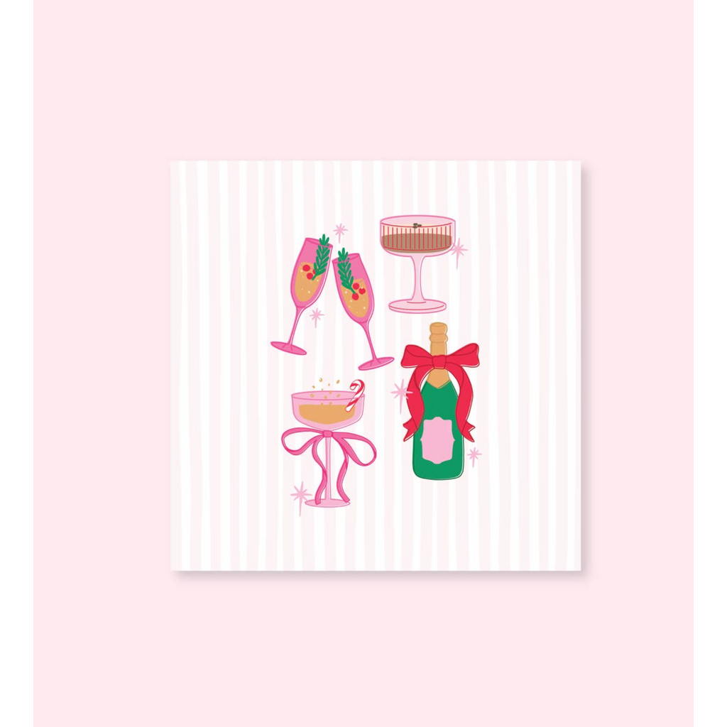 Pop Fizz Clink Christmas Cocktail Beverage Napkin - Set 20