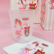 Pop Fizz Clink Christmas Frosted 16oz Reusable Cups - Set 6