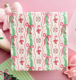 Peppermint & Pine Christmas Cocktail Beverage Napkins Set 20