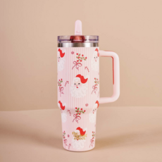 Holly Jolly Santa Tumbler - Flip Straw