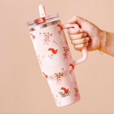Holly Jolly Santa Tumbler - Flip Straw