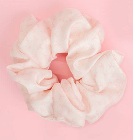 Jumbo Oversized Pink Bow Satin Scrunchie