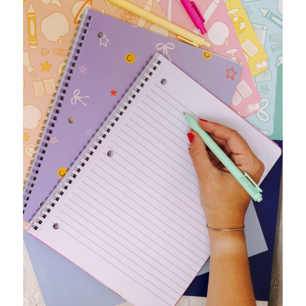 Smiley Faces & Coquette Bows Spiral Notebook