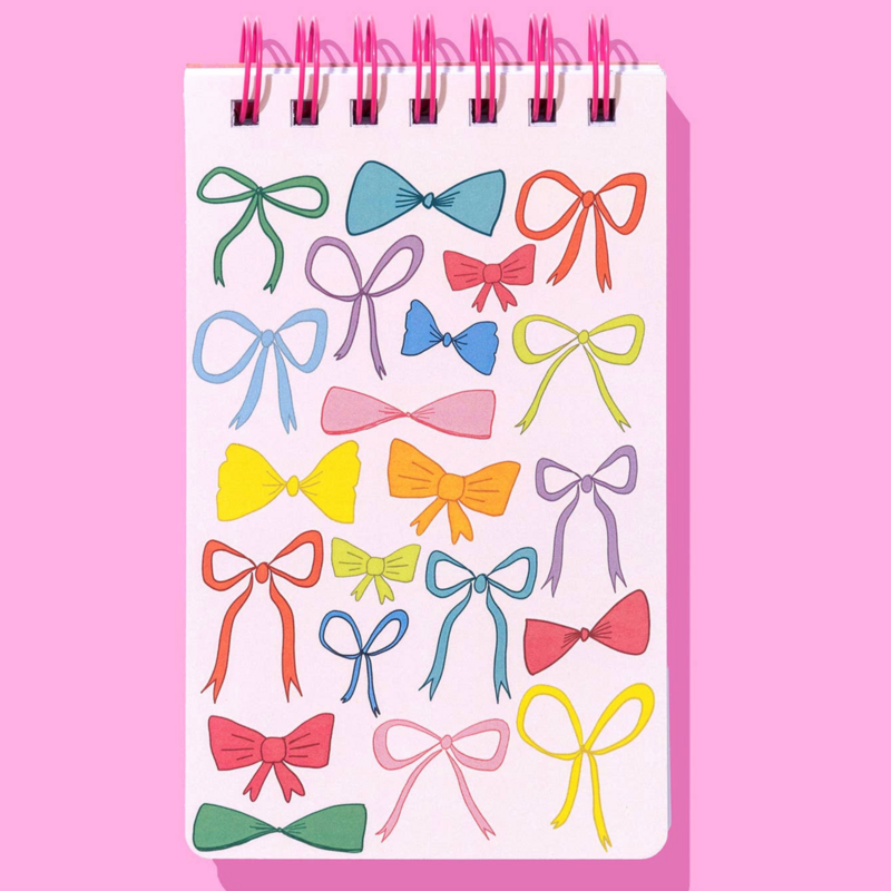 Colorful Bows Small Spiral Top Notebook