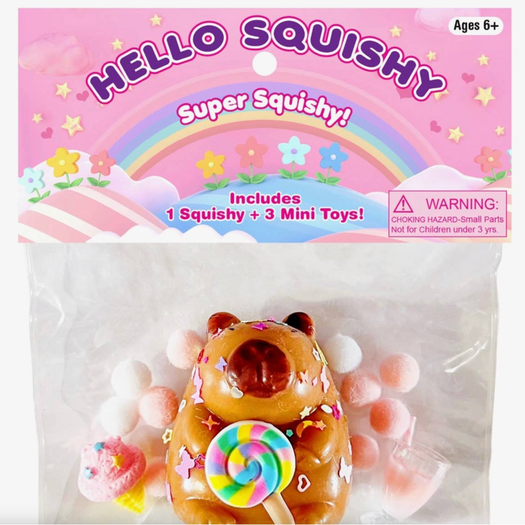 Zaba Hello Squishy Capybara with 3 Mini Toys