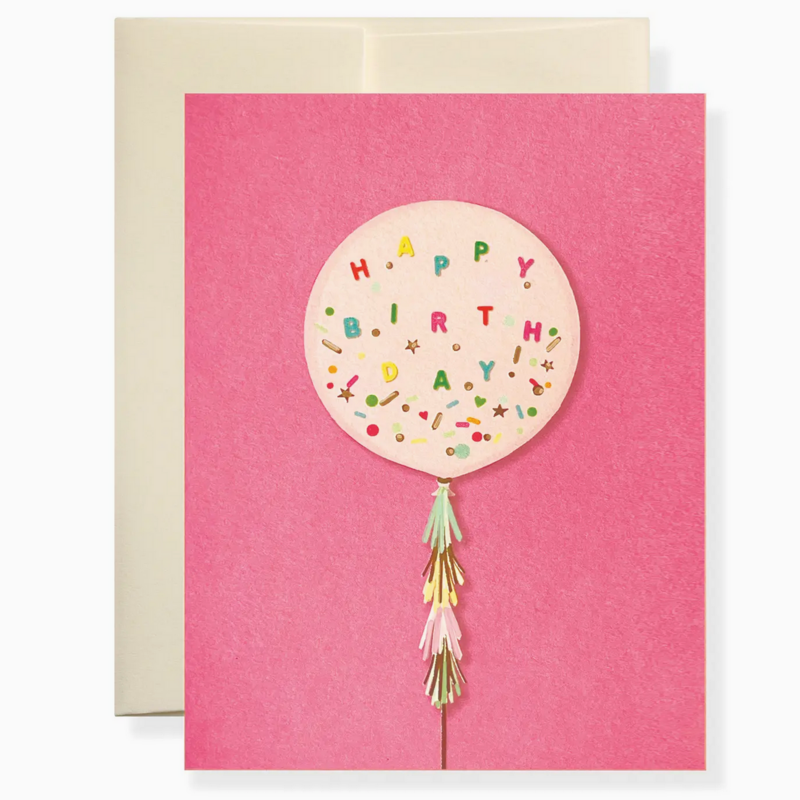 Pink Balloon Birthday Card