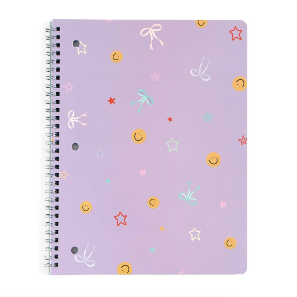 Smiley Faces & Coquette Bows Spiral Notebook