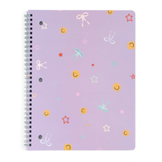 Smiley Faces & Coquette Bows Spiral Notebook