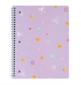 Smiley Faces & Coquette Bows Spiral Notebook