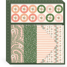 Pink Green Floral Stationery Set