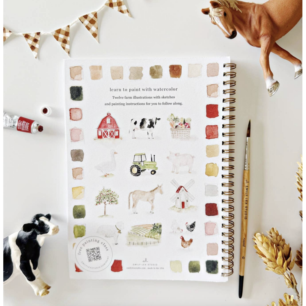 Farm Watercolor Workbook