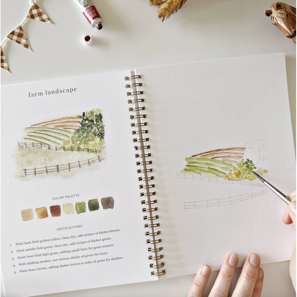 Farm Watercolor Workbook