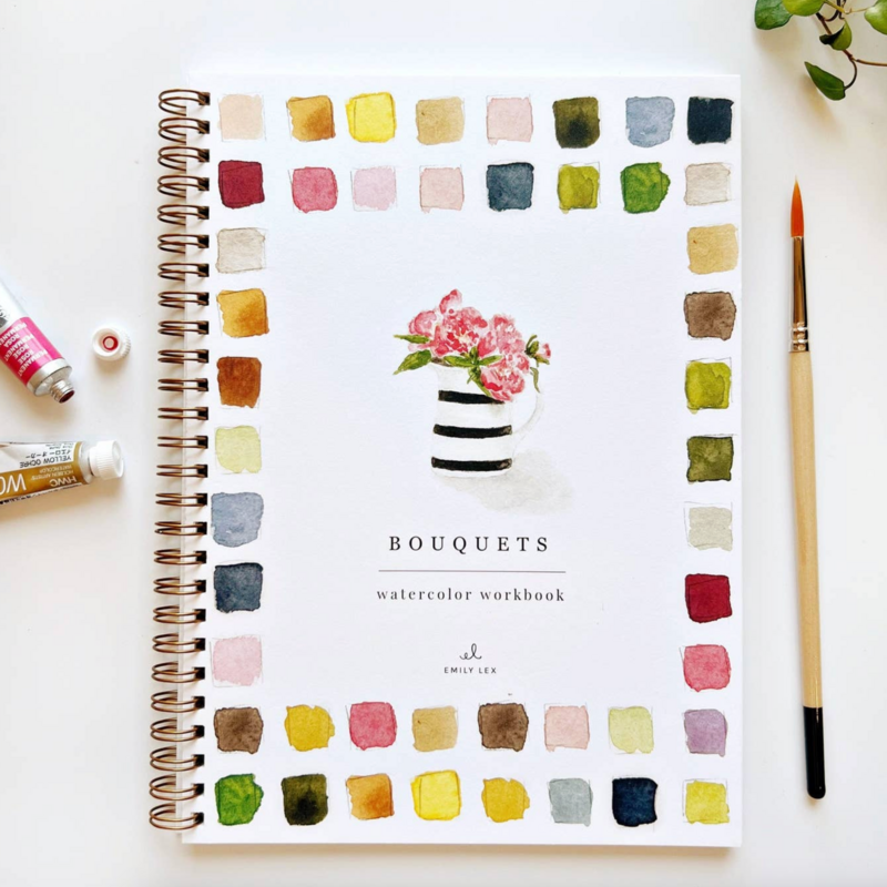 Bouquets Watercolor Workbook