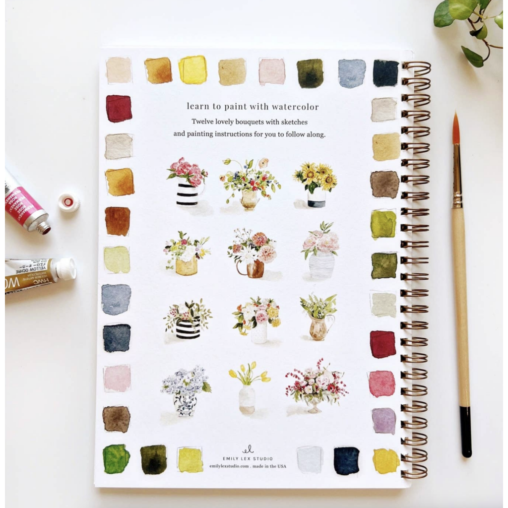Bouquets Watercolor Workbook