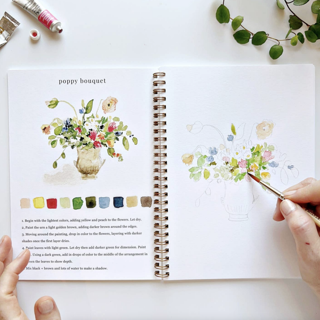 Bouquets Watercolor Workbook