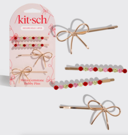 Holiday Gemstone & Bow Bobby Bins Set