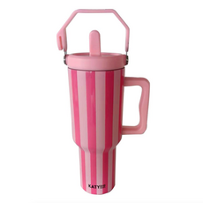 Pink & Hot Pink Striped 38oz Cabana Jug Tumbler