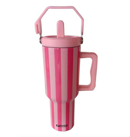 Pink & Hot Pink Striped 38oz Cabana Jug Tumbler