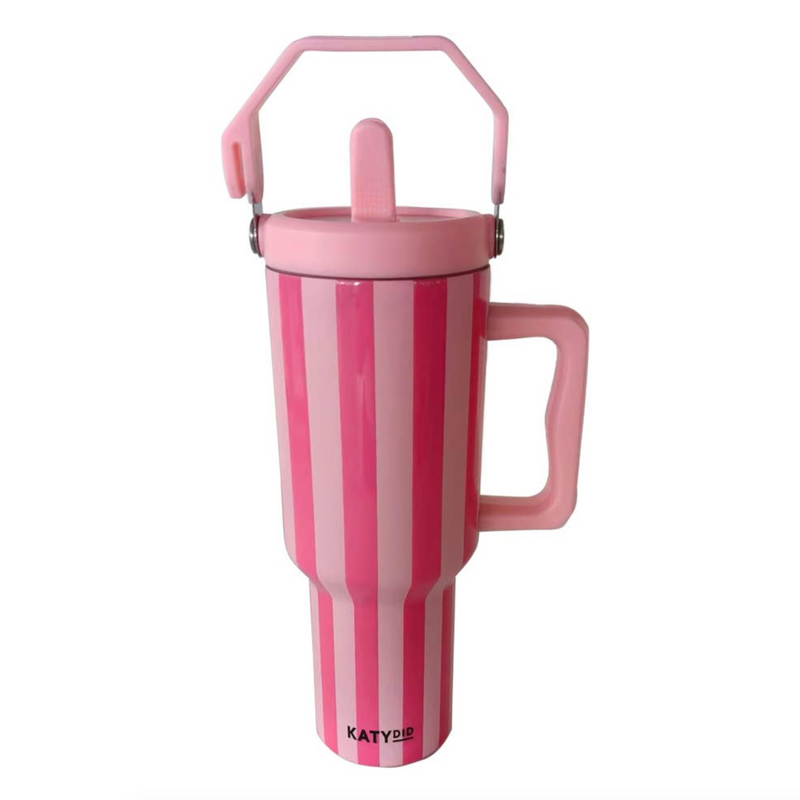 Pink & Hot Pink Striped 38oz Cabana Jug Tumbler