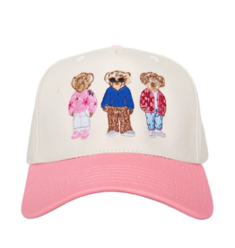 Teddy Bears Pink & Tan Hat