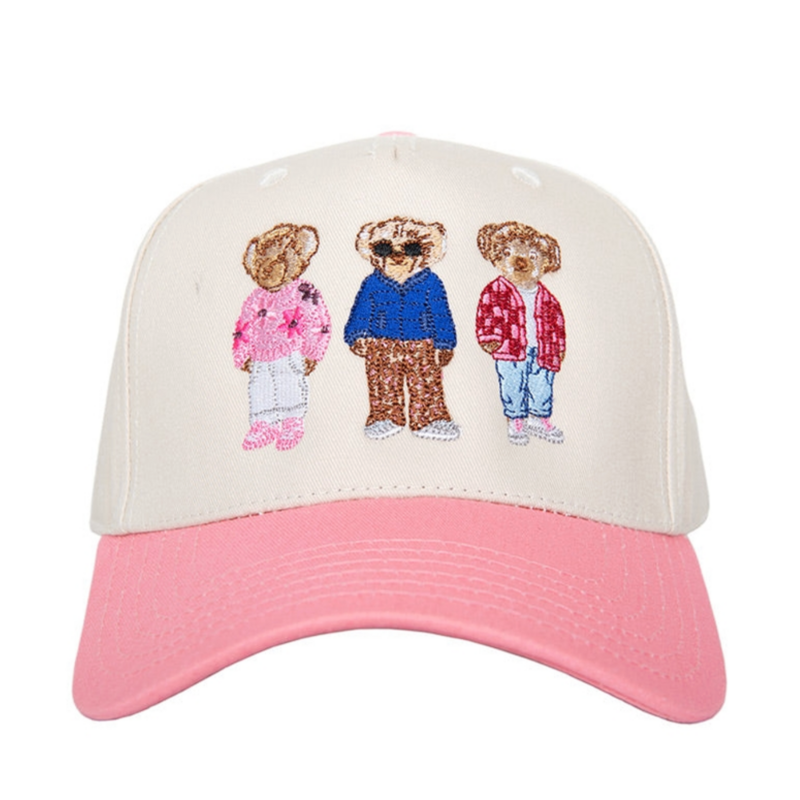 Teddy Bears Pink & Tan Hat
